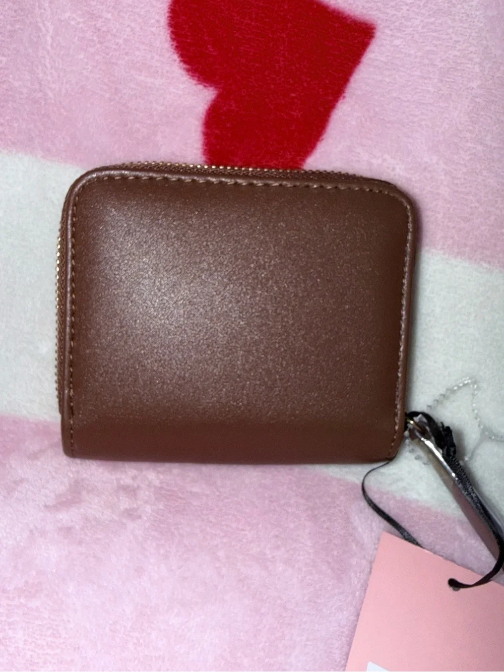 NWT Juicy Couture Pink/Chestnut Cherry Print Zip Wallet